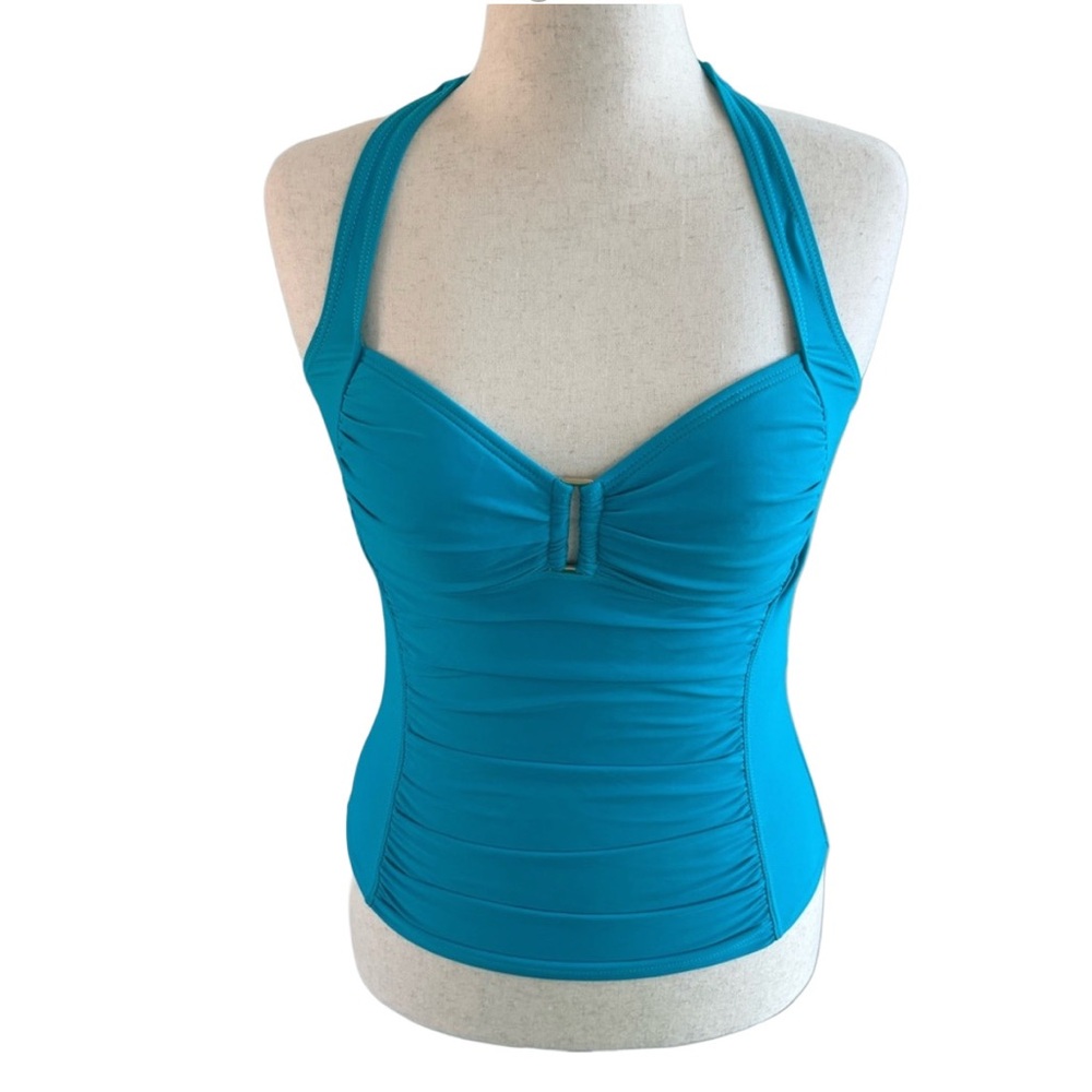 Teal Halter Tankini Top